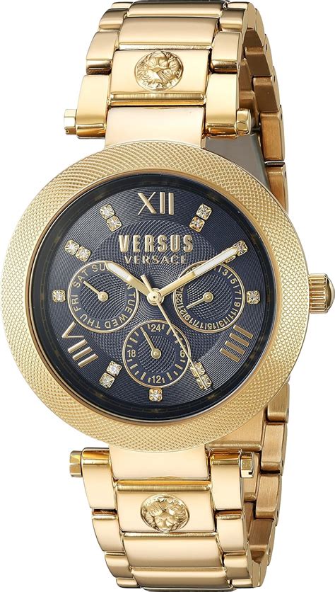 versace versus gold watch blue face|versus Versace gold watch.